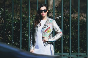 The Style Pusher Lavinia Biancalani wearing Mariù De Sica HTC Hollywood Trading Company Ray Ban Wayfarer Milan Fashion Week Fashion Blogger