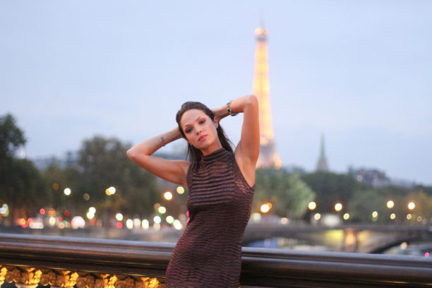 Lavinia Biancalani, Eiffel Tour, Missoni, Paris Fashion Week at night 