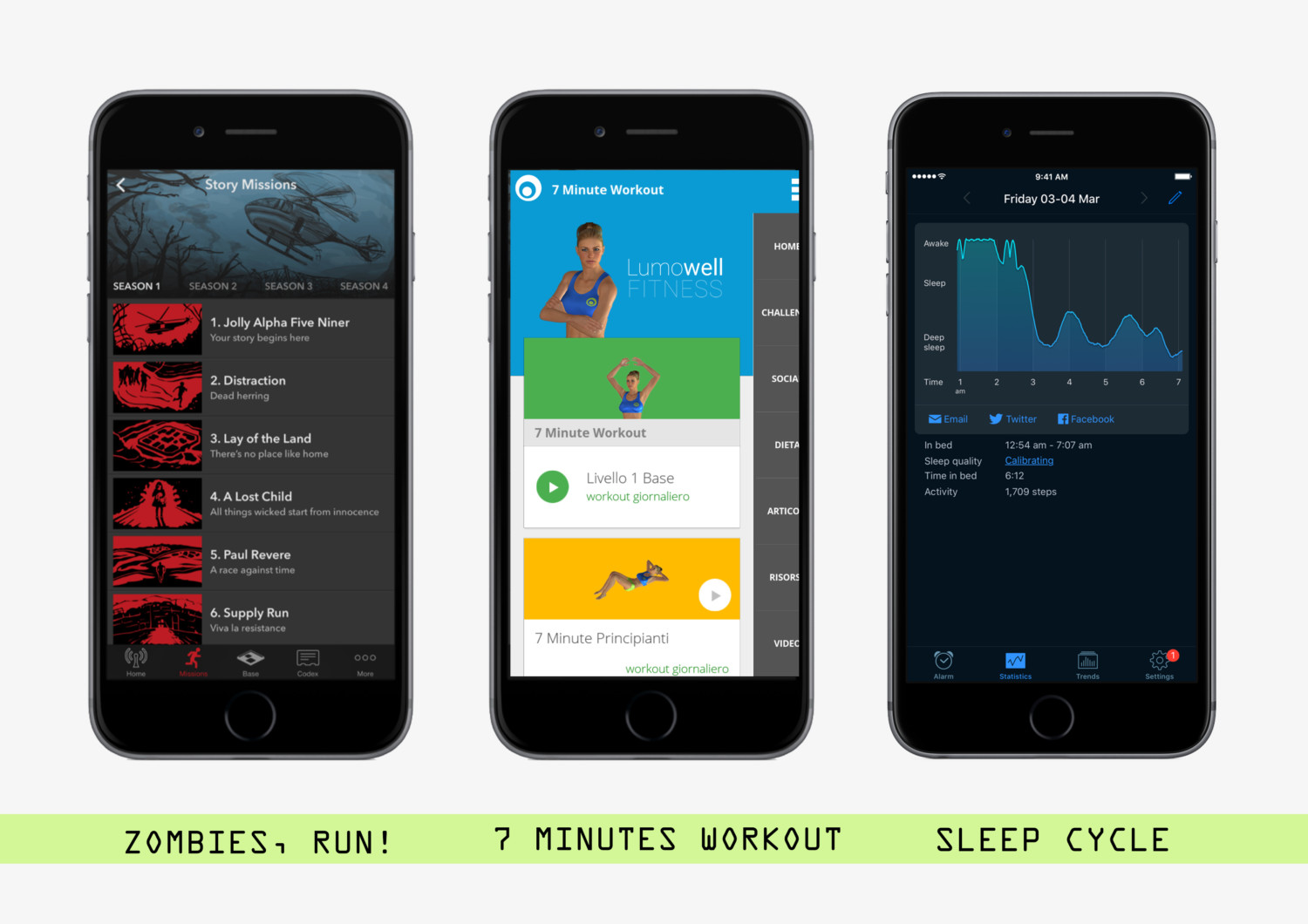 app, fitness, sport, sleep, riposo, workout, new app, bianca balzano, tech, 7minutesworkout, zombies run, sleep cycle, 